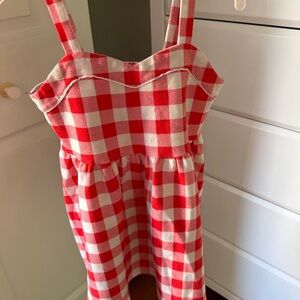 Janie and Jack Red and White Plaid Dress